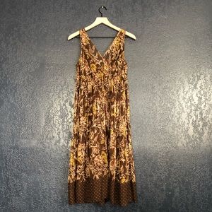 BCBGMaxAzria Silk Midi Dress with Lace Details